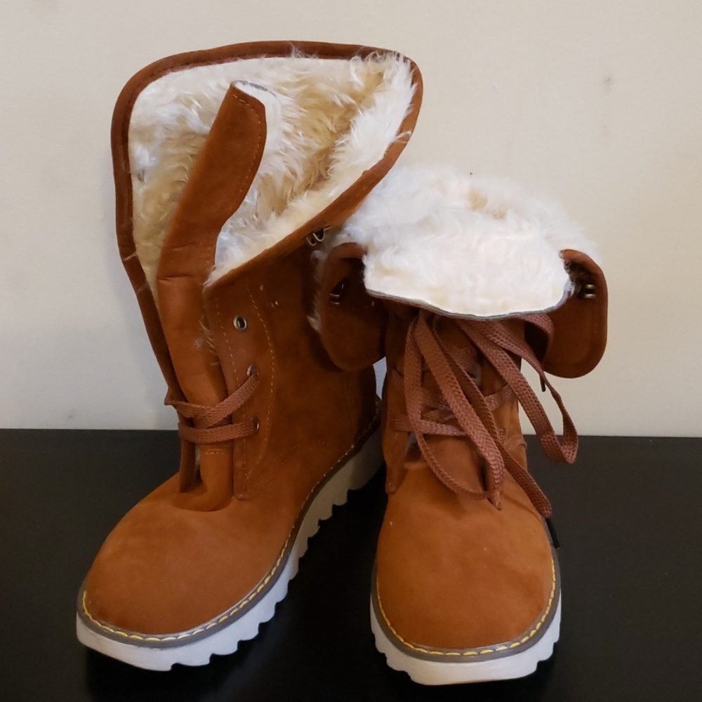 Furry Fold Down Boots